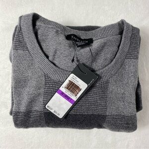 Van Heusen 2XLT Big & Tall Gray Check Crewneck Sweater NWT